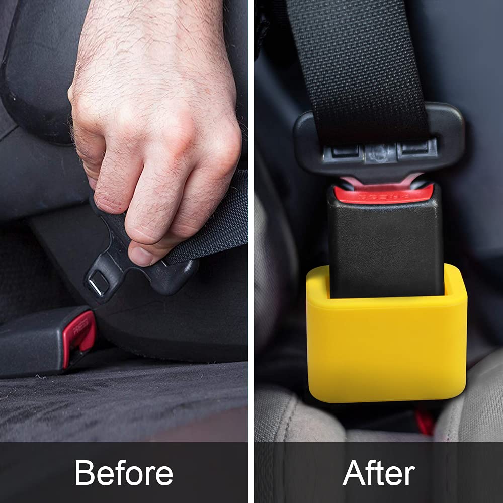 Morlike Silicone Belt Buckle Holder Booster (Yellow, 2 Pack)