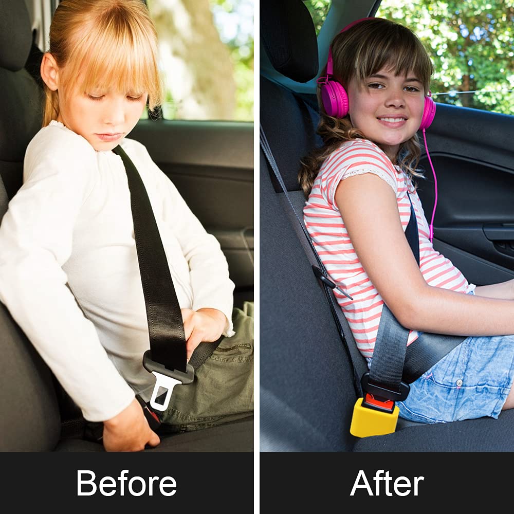 Morlike Silicone Belt Buckle Holder Booster (Yellow, 2 Pack)