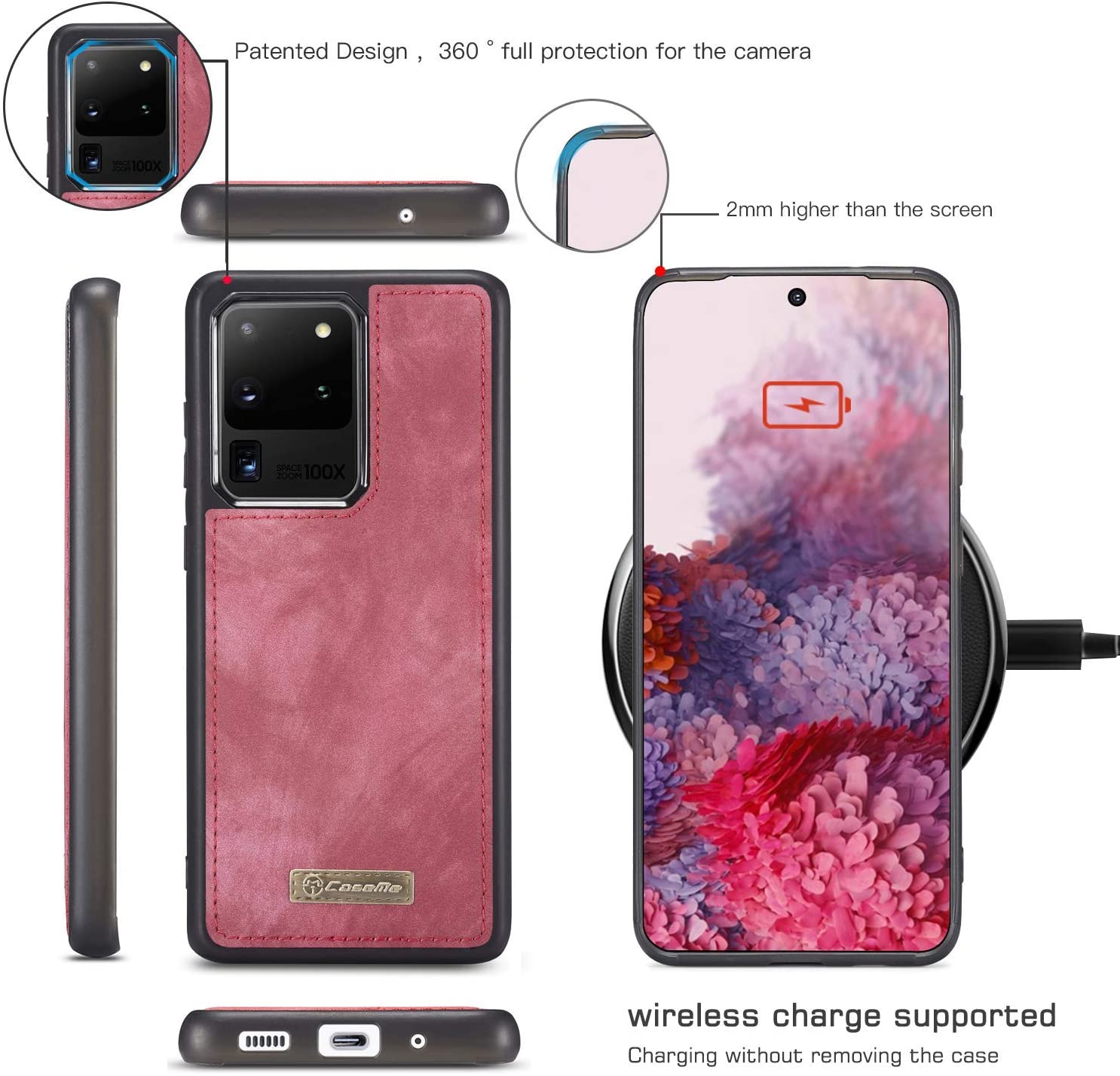 Jennyfly Galaxy Note 10 Plus Phone Cover, Women Removable Protective Phone Case Detachable Zipper Pu