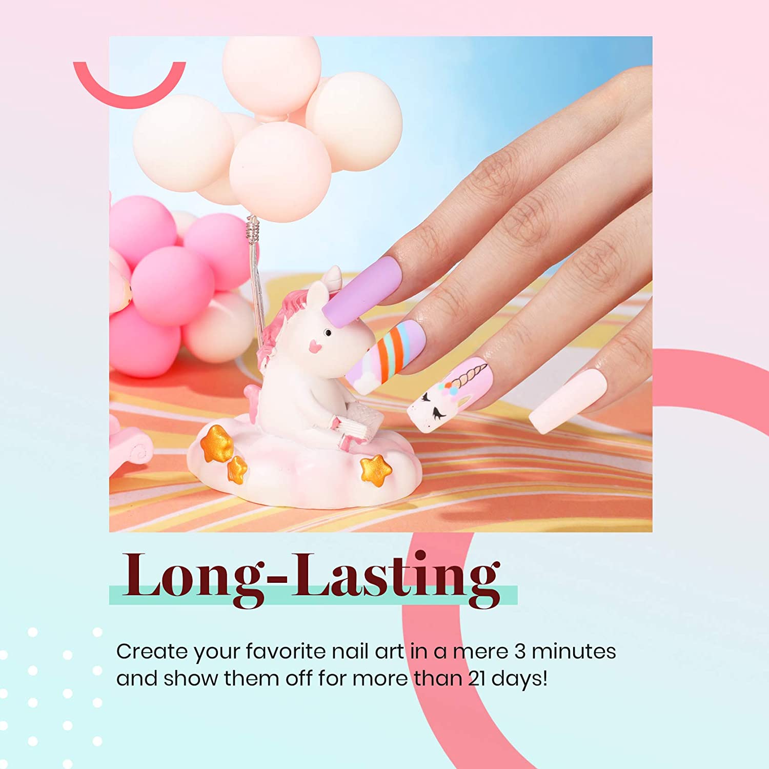 Beetles Gel Nail Polish, Unicorn Collection Pastel Color Soak off Nail Gel Polish Baby Blue Yellow N