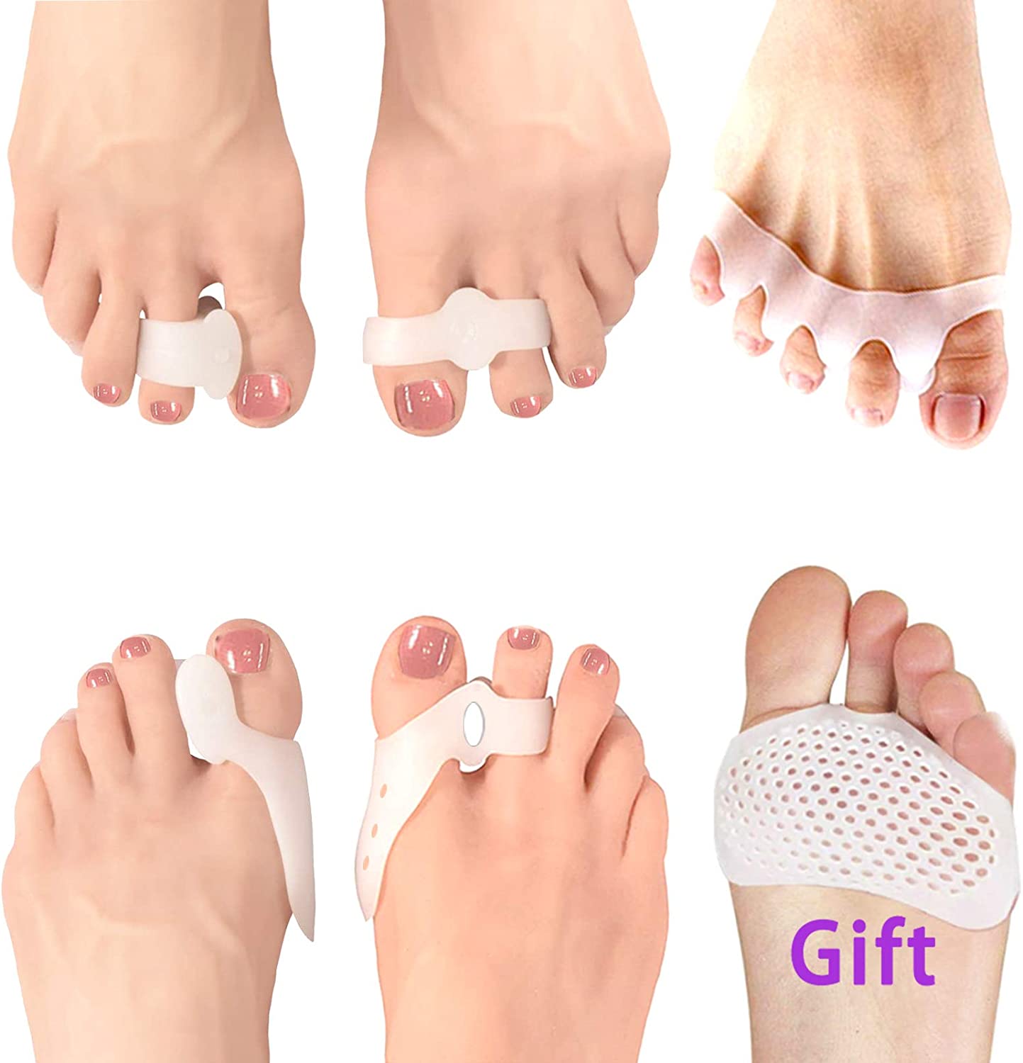 Bunion Corrector Pads Gel Toe Separators【2022 Upgraded】Hallux Valgus Pain Relief 【12 PCS】Bun