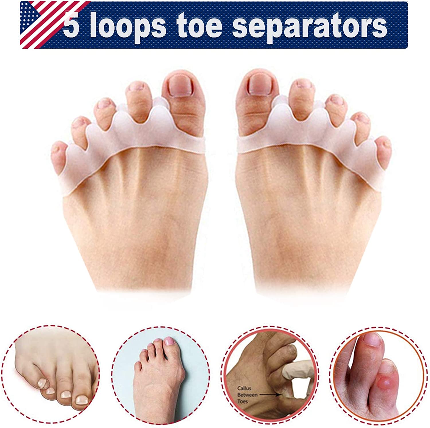 Bunion Corrector Pads Gel Toe Separators【2022 Upgraded】Hallux Valgus Pain Relief 【12 PCS】Bun