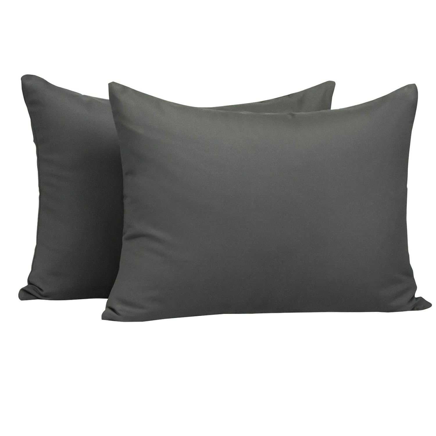 NTBAY 2 Pack Microfiber Zippered Toddler Pillowcases, Travel Pillow Covers, 13 x 18 Inches, Dark Gre