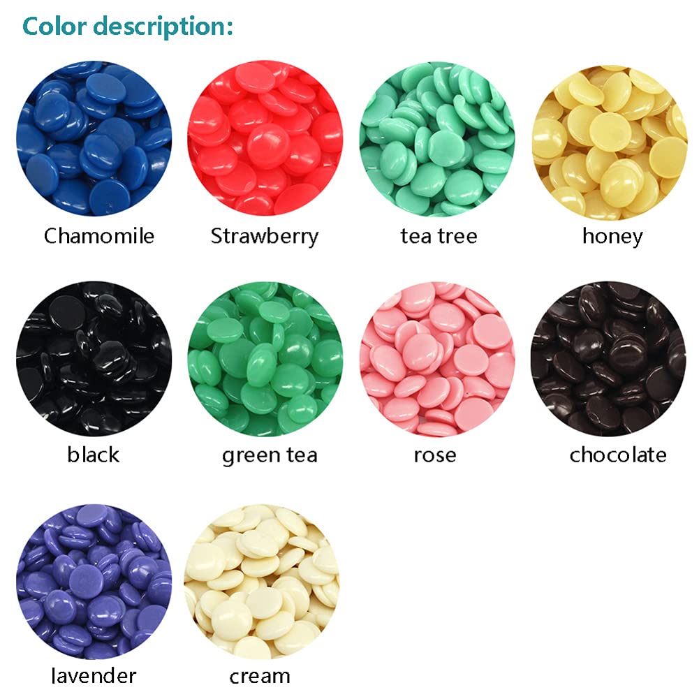 Hotiary 10 Colors Hair Removal Wax Beans Hard Wax Beans Pack Hair Removal Hard Wax Beans Waxing Bead