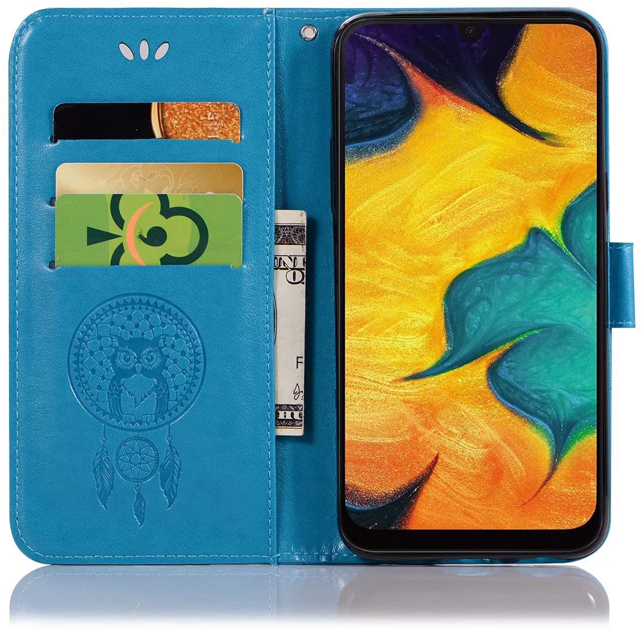 for Samsung Galaxy Note 10 Case, Shockproof PU Leather Flip Case Notebook Wallet Cover Embossed Cute