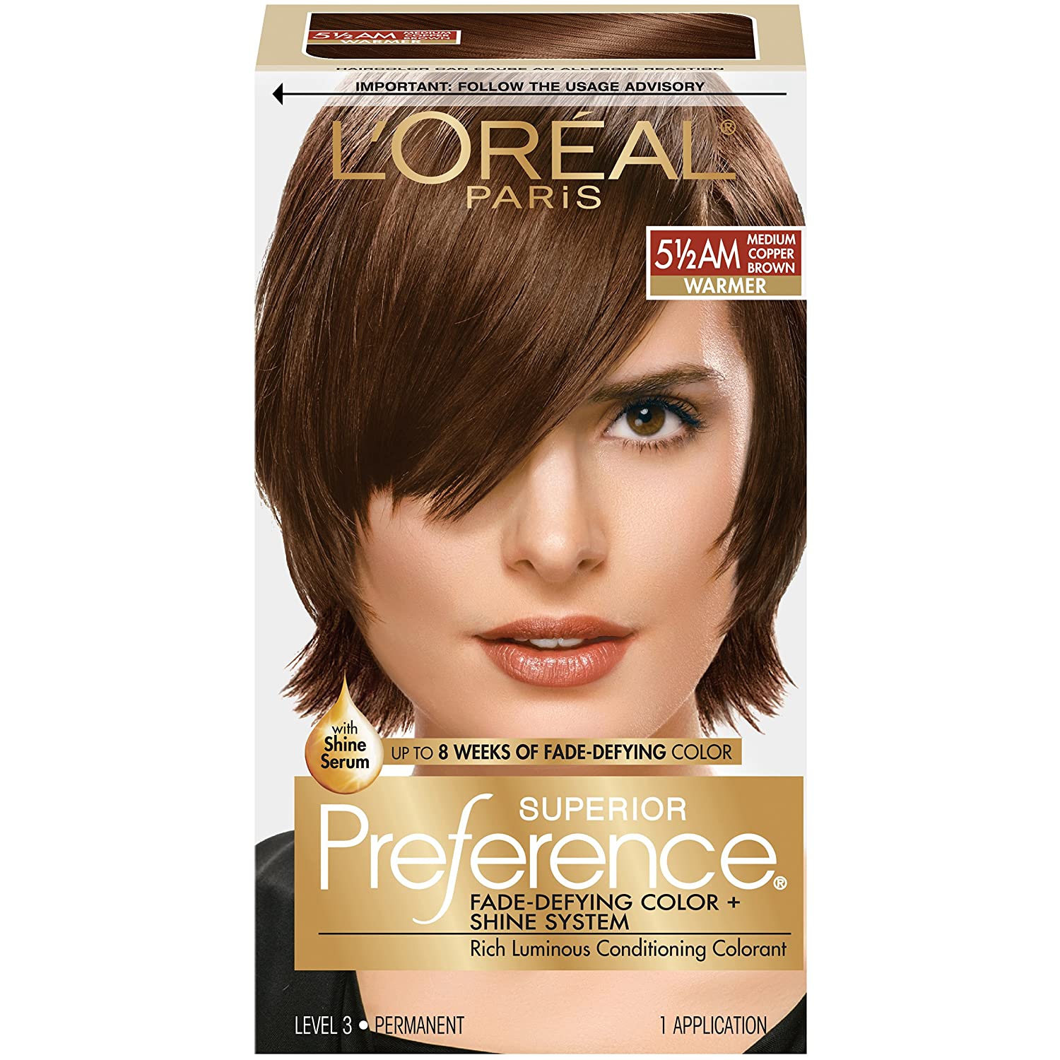 L'Oreal Superior Preference, 5-1/2 AM Medium Copper Brown 1 ea (Pack of 2)