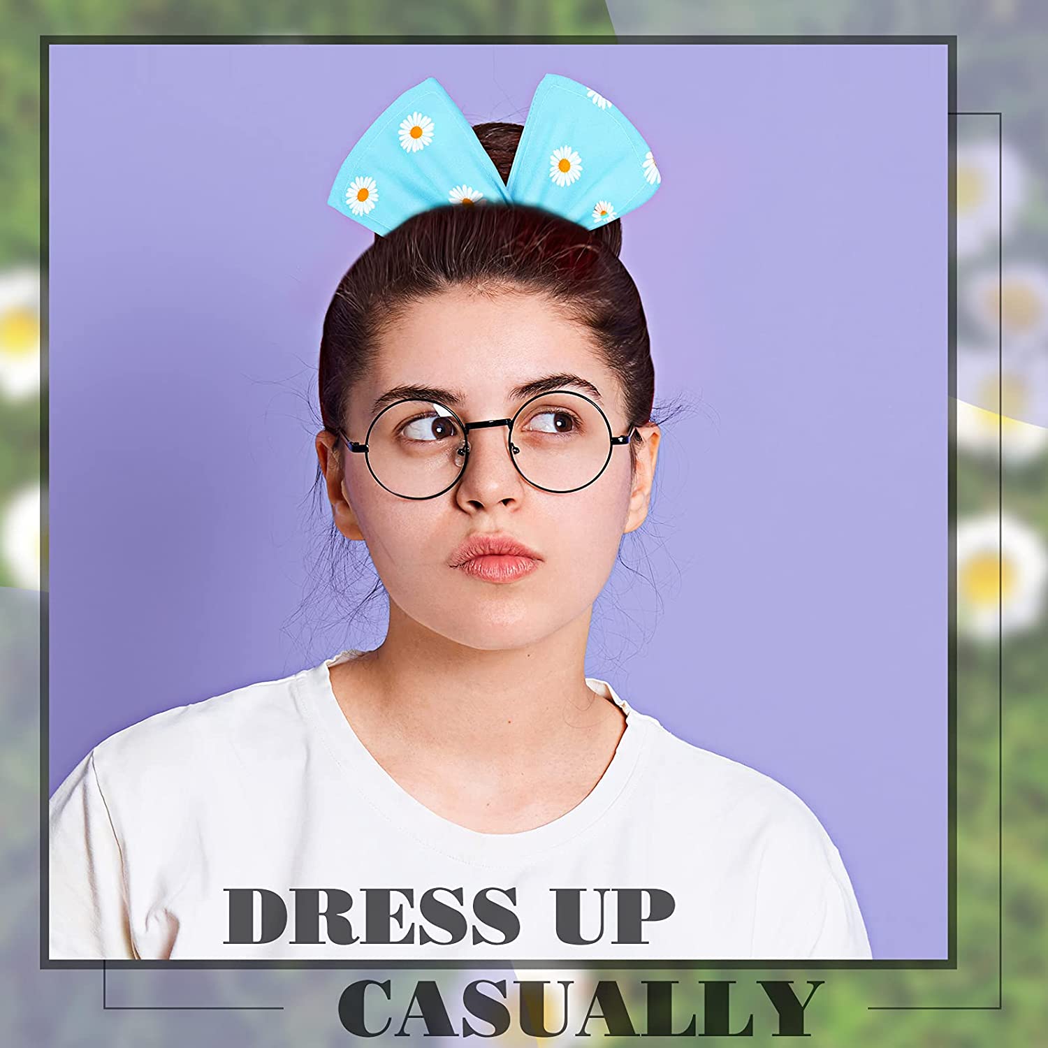 6 Pieces Bun Makers For Hair Daisy Deft Bun Floral Donut Makers French Hair Twist Bands Printed Magi