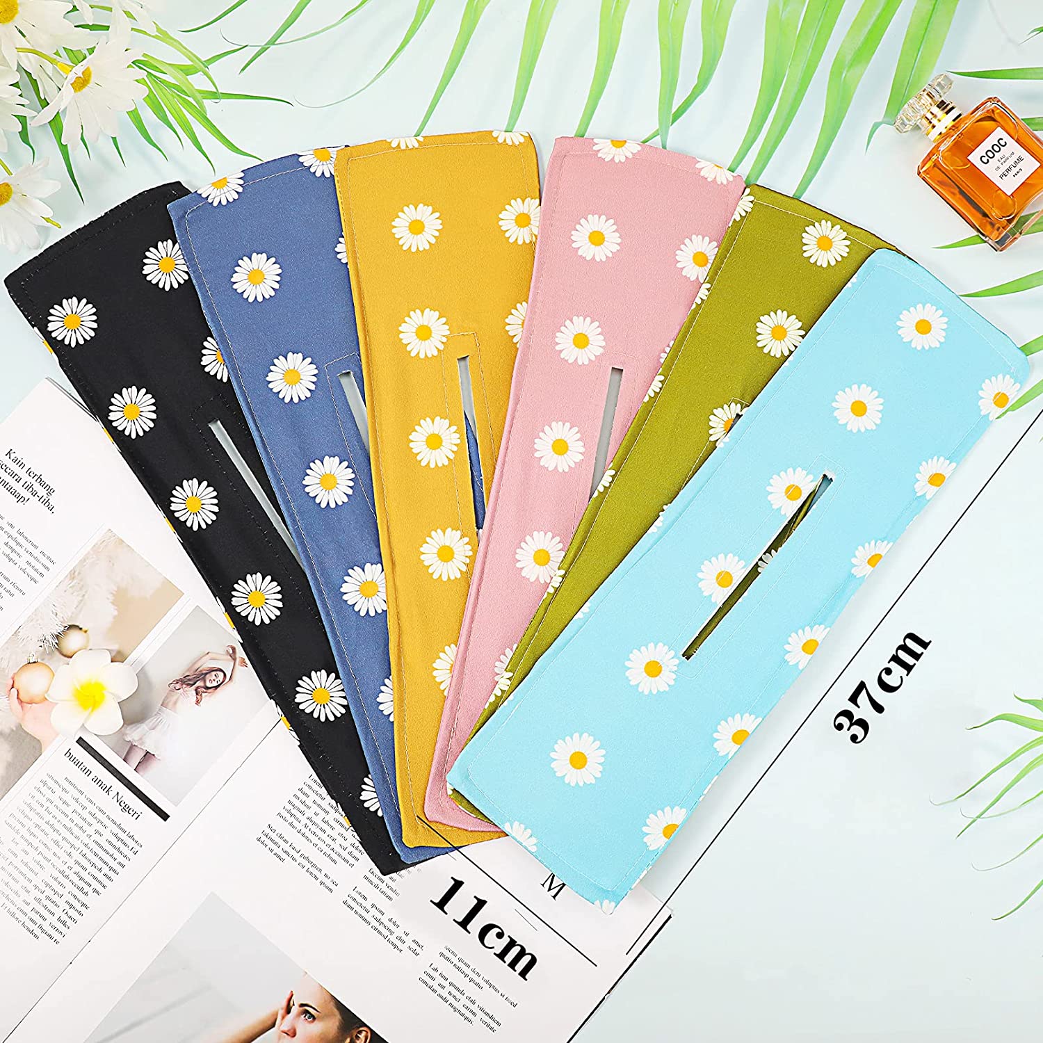 6 Pieces Bun Makers For Hair Daisy Deft Bun Floral Donut Makers French Hair Twist Bands Printed Magi