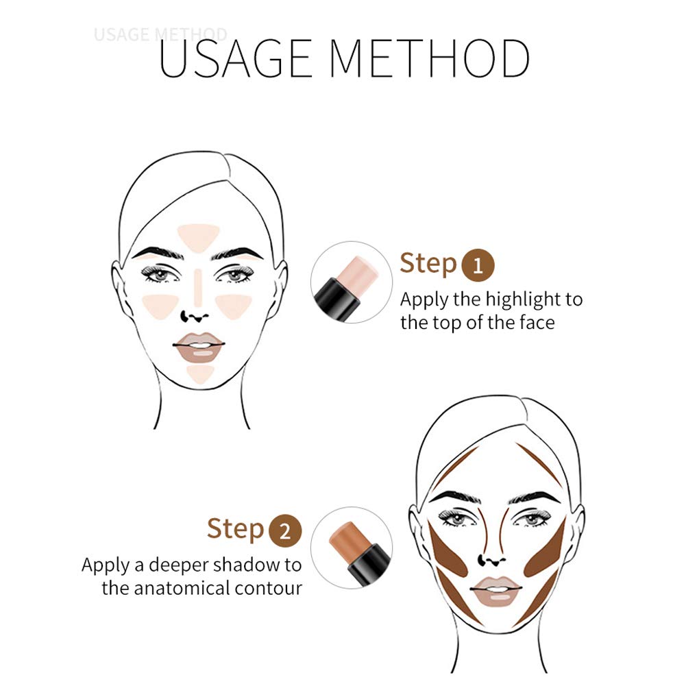 MEICOLY 6 Colors Highlight Contour Stick Double Head Facial Repair Bronzer Concealer 3D Wonder Stick