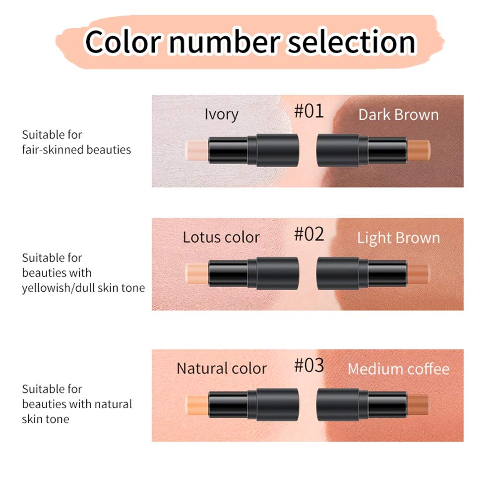 MEICOLY 6 Colors Highlight Contour Stick Double Head Facial Repair Bronzer Concealer 3D Wonder Stick