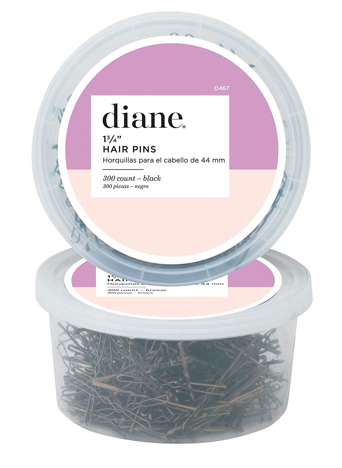 Diane 1.75 inch Hair Pins, Black, 300 Count