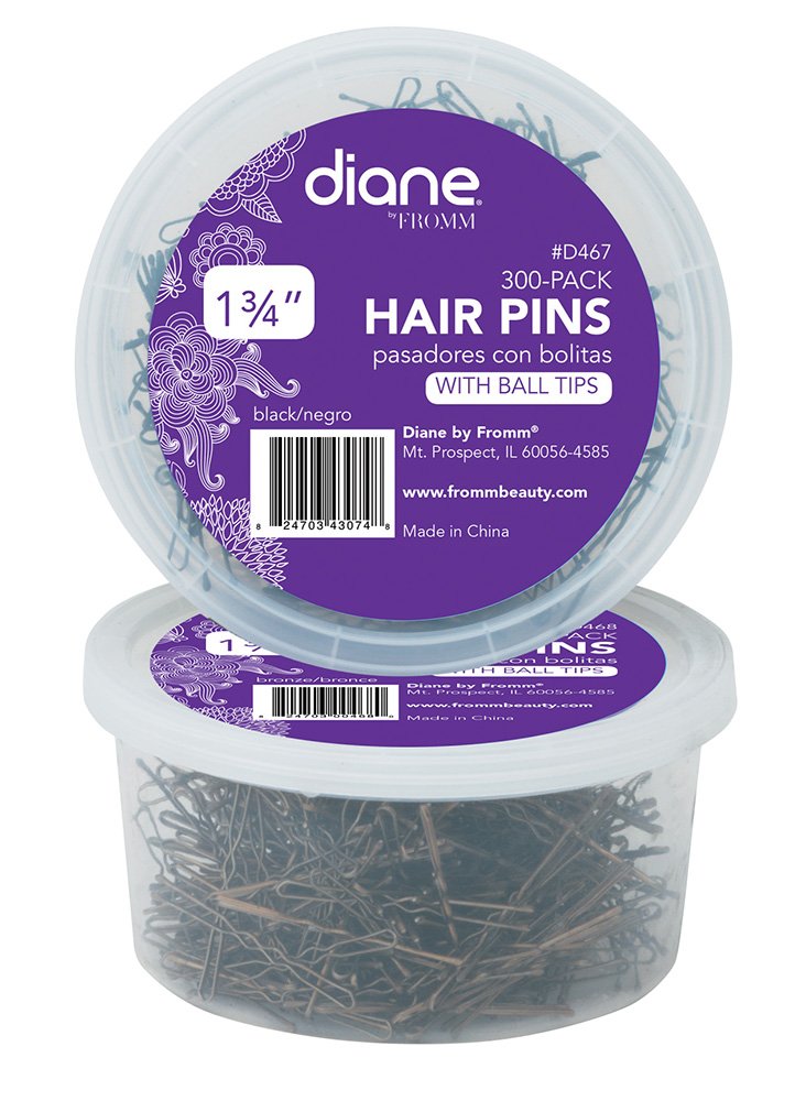 Diane 1.75 inch Hair Pins, Black, 300 Count