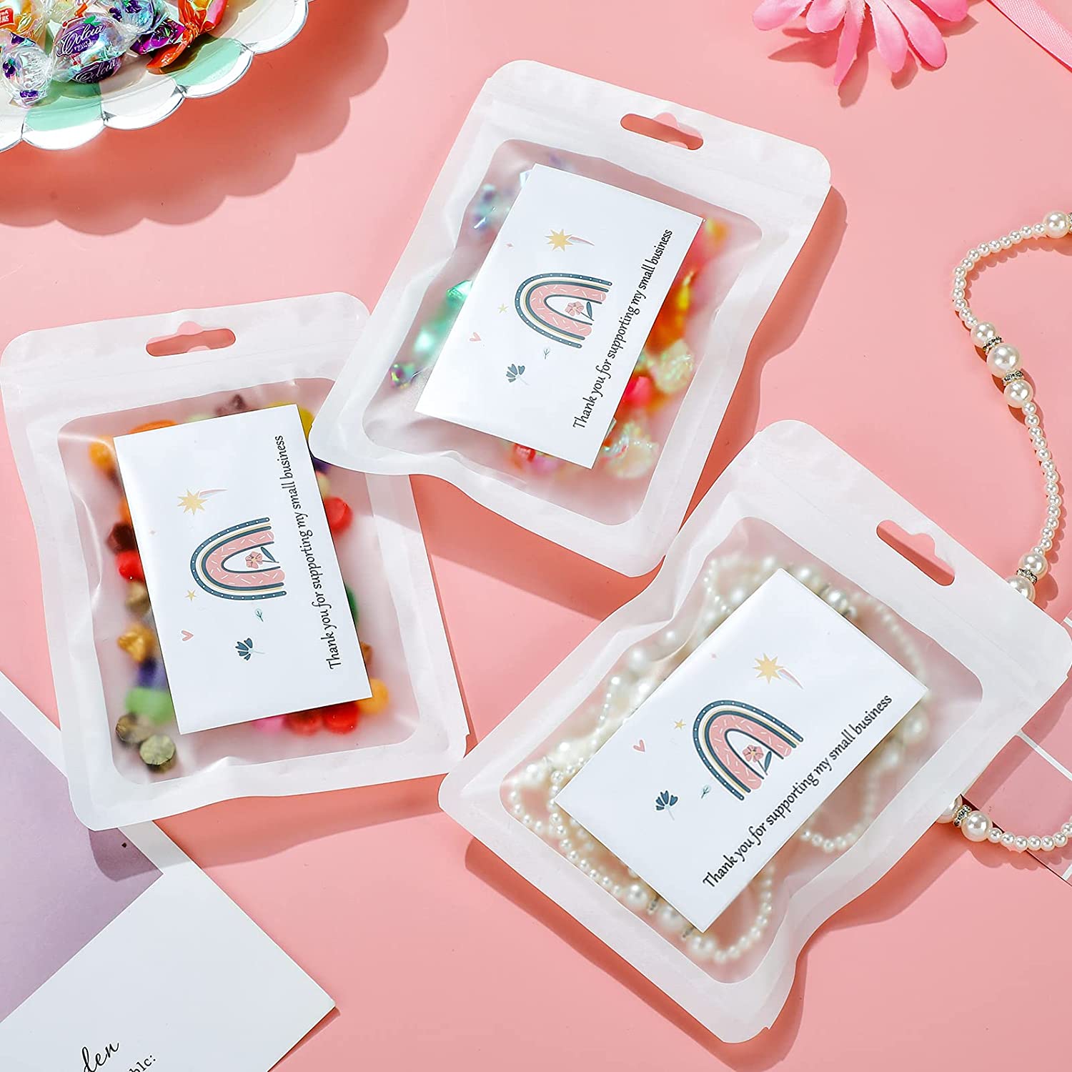 620 Pieces Thank Cards and Stickers Set Thank Gold Foil Stickers Thank for Supporting My Small Busin