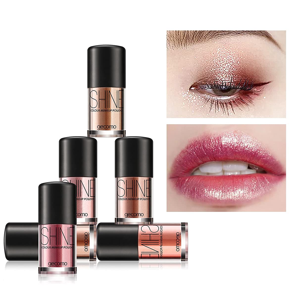 Eyeshadow Lipstick Blush Nail Eyebrow Glitter, Matte Shimmer Metallic Highlight Powder, Delicate Lon