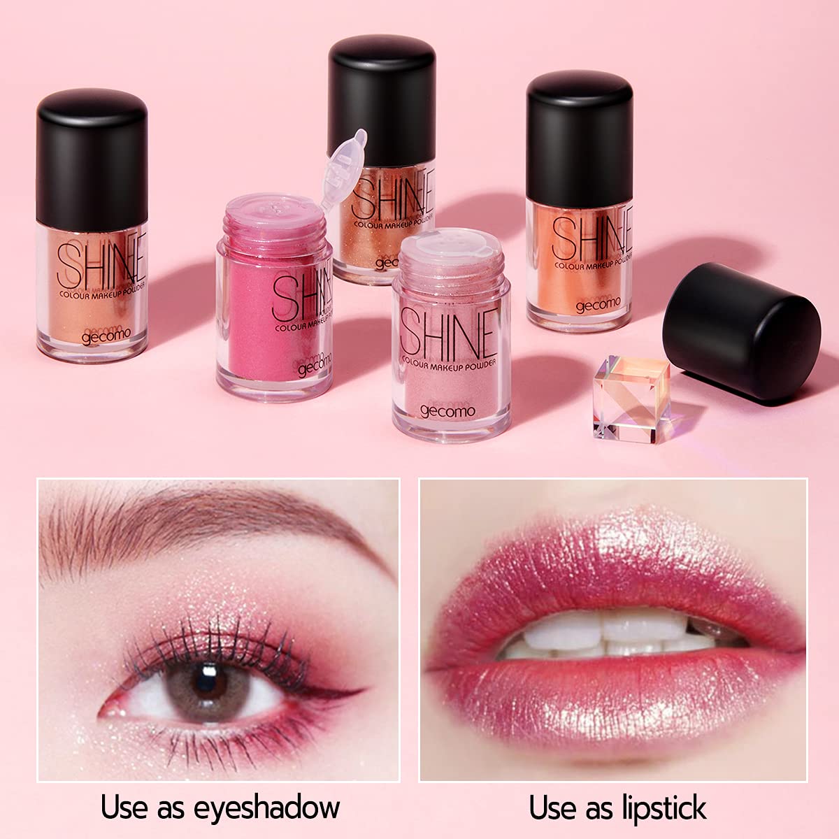 Eyeshadow Lipstick Blush Nail Eyebrow Glitter, Matte Shimmer Metallic Highlight Powder, Delicate Lon