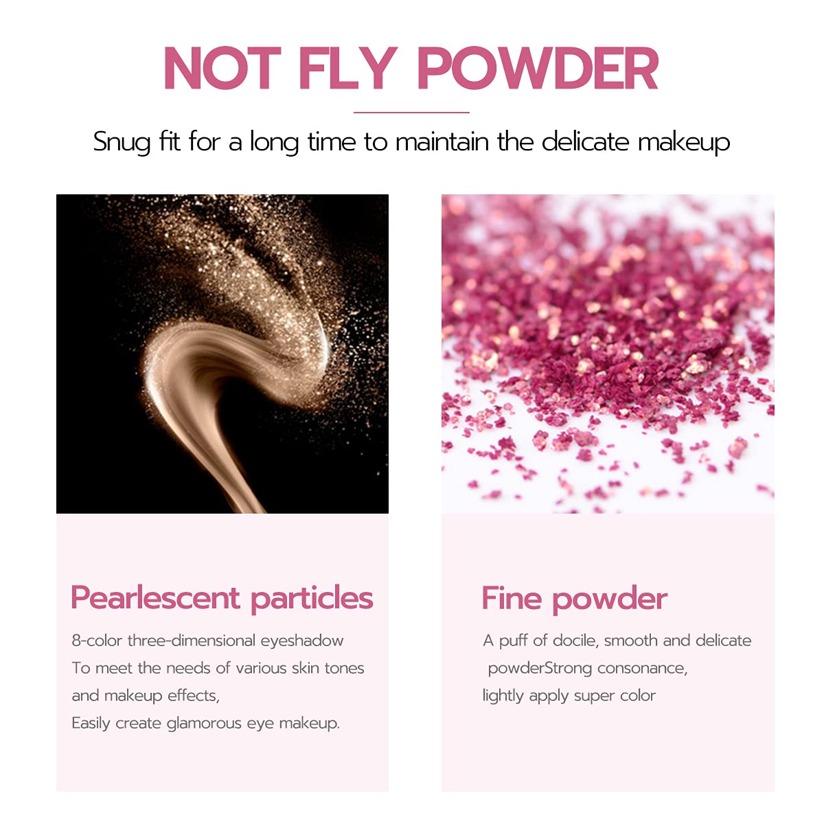 Eyeshadow Lipstick Blush Nail Eyebrow Glitter, Matte Shimmer Metallic Highlight Powder, Delicate Lon