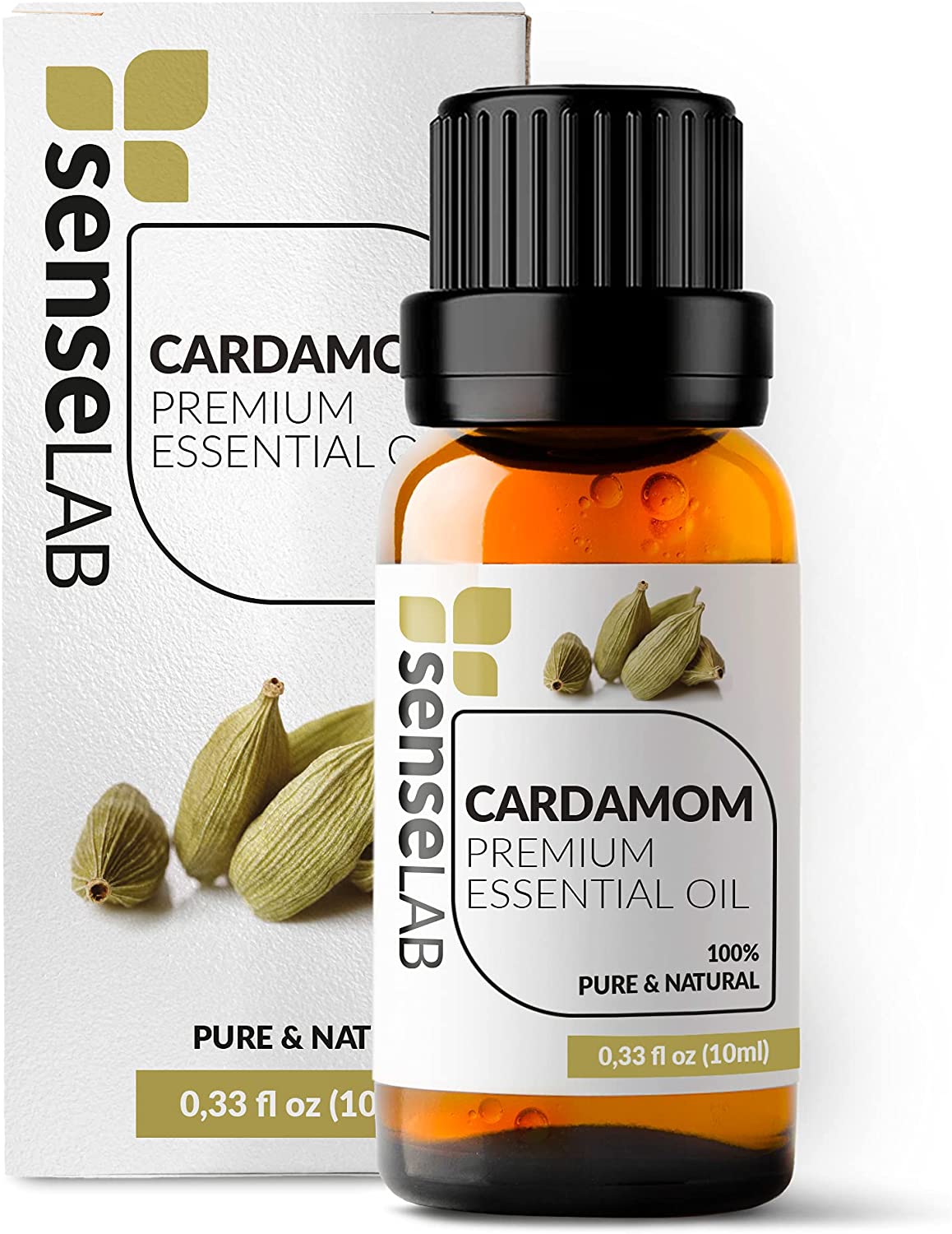 SenseLAB Cardamom Essential Oil - 100 % Pure Extract Cardamom Oil Therapeutic Grade - Relaxing and T