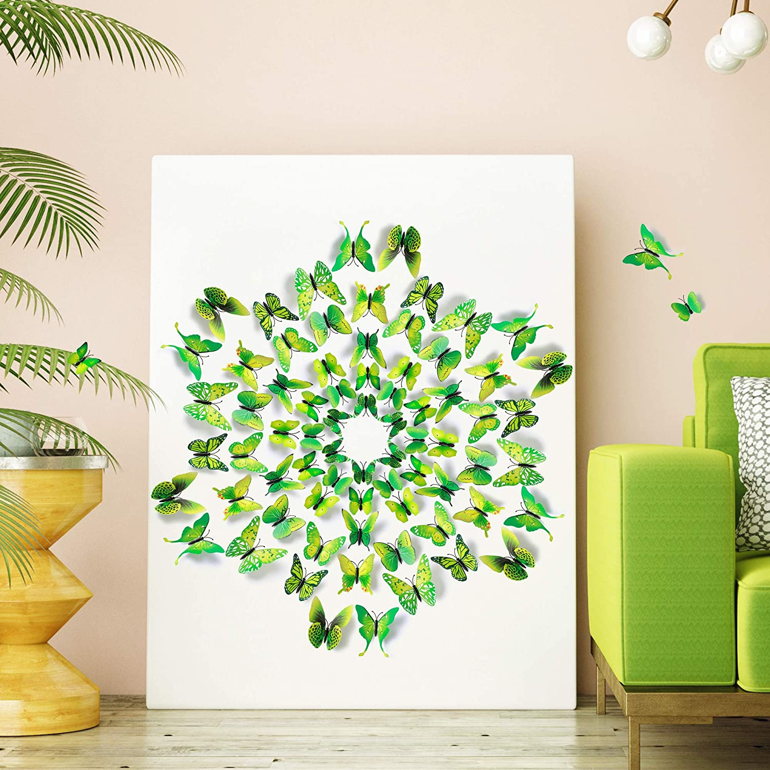 Amaonm\xc2\xae 60 Pcs 5 Packages Beautiful 3D Butterfly Wall Decals Removable DIY Home Decorations A