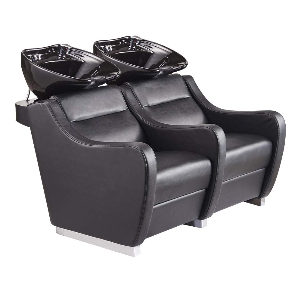 Beauty Salon Double Shampoo BACKWASH Unit Salon Hair Washing Station - Majestic -Black