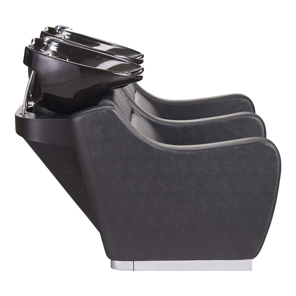 Beauty Salon Double Shampoo BACKWASH Unit Salon Hair Washing Station - Majestic -Black