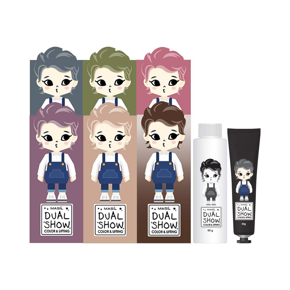 MASIL Dual Show Color & Lifting Semi-Permanent Hair Color Dye Kit 5.3oz 3 PACKS (Pink Ash)