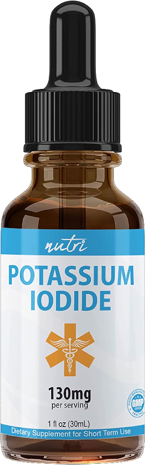 Nutri Potassium Iodide Liquid Drops 130 mg - Alternative to Potassium Iodide Pills - Thyroid Protect