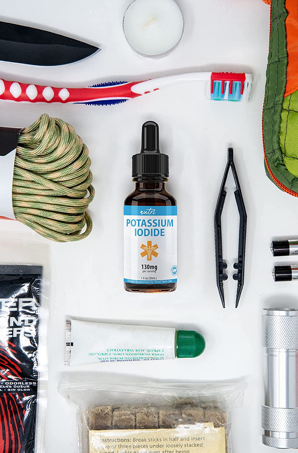 Nutri Potassium Iodide Liquid Drops 130 mg - Alternative to Potassium Iodide Pills - Thyroid Protect