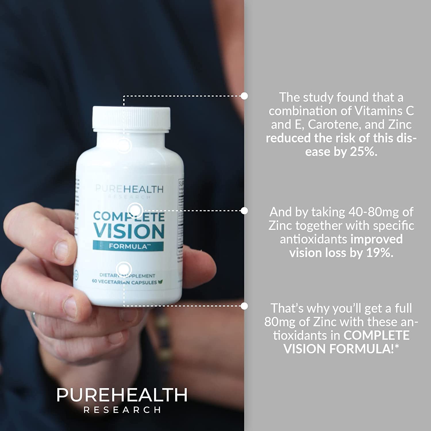 Complete Vision Formula - Eye and Vision Health Support with Lutein, Zeaxanthin and Bilberry - Suppo