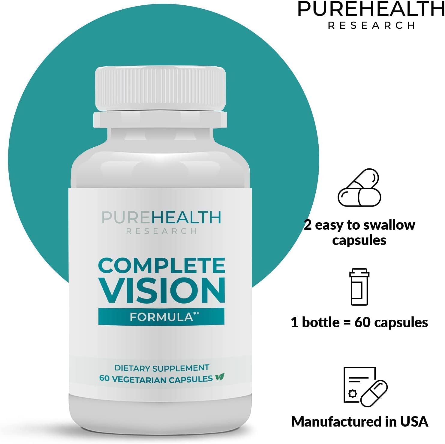 Complete Vision Formula - Eye and Vision Health Support with Lutein, Zeaxanthin and Bilberry - Suppo