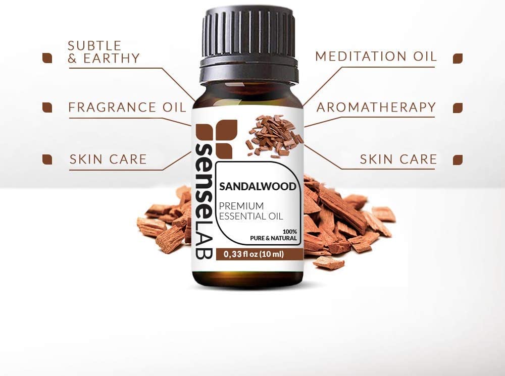 SenseLAB Sandalwood Essential Oil - Made in India - 100 % Pure Extract Sandalwood Oil Therapeutic Gr