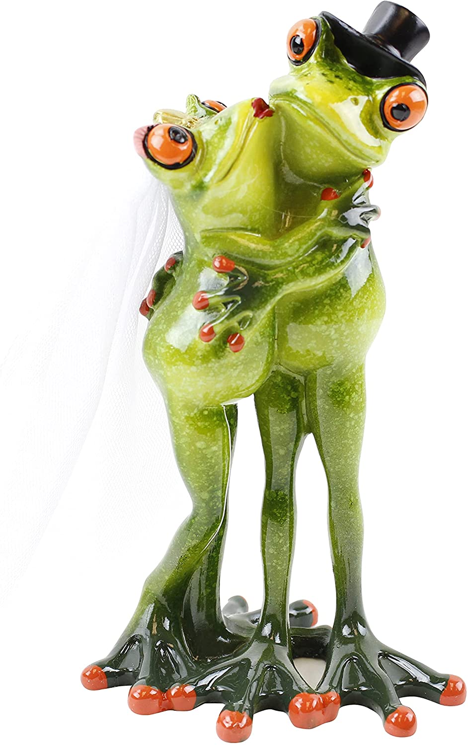 Novelty Funny Frog Family Figurines ~ Frog Family Wedding Frogs Bride and GroomTabletop Statue Home 