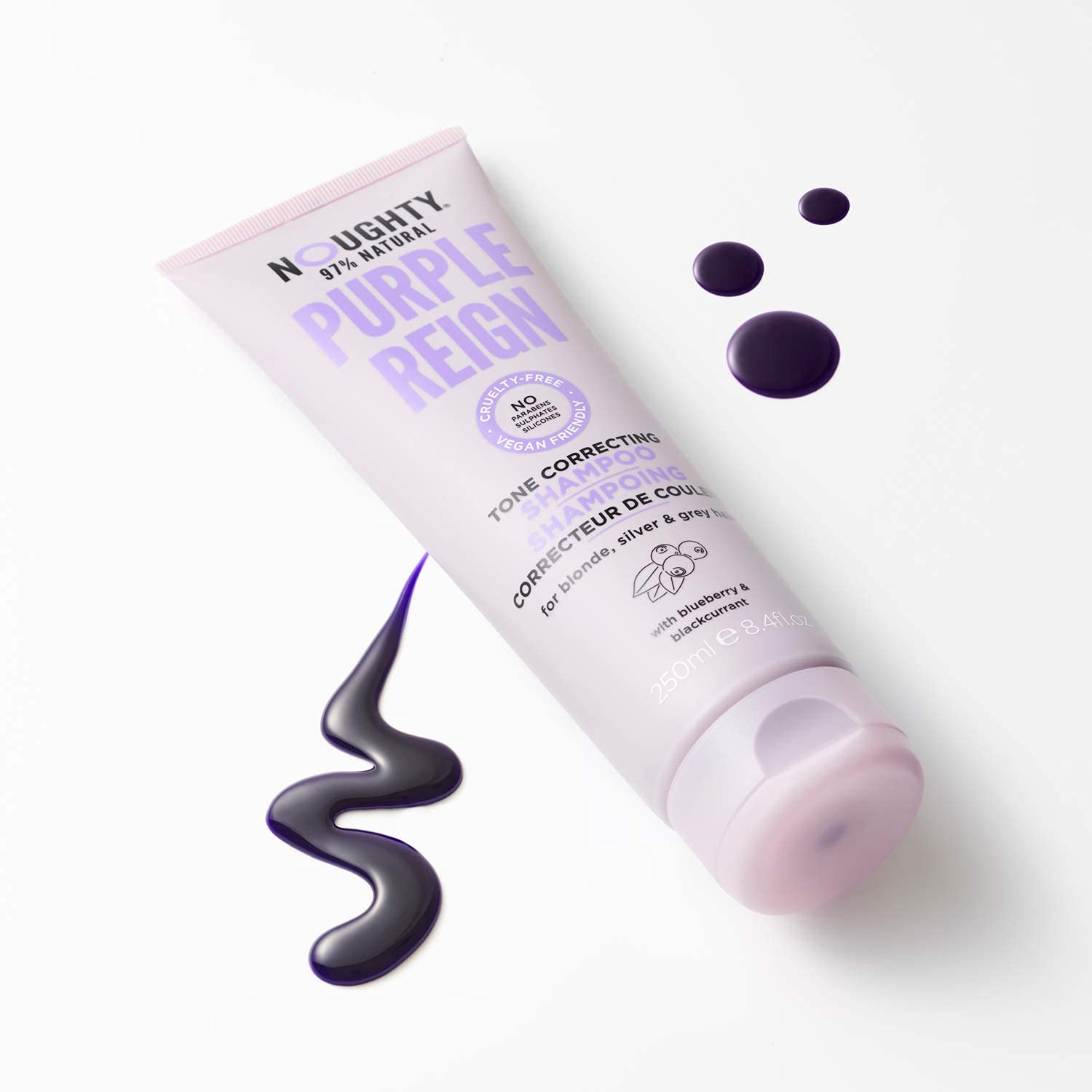 Noughty Blonde Correcting Shampoo for Blonde, Brassy, Highlighted, Silver and Grey Hair, Vegan-Frien