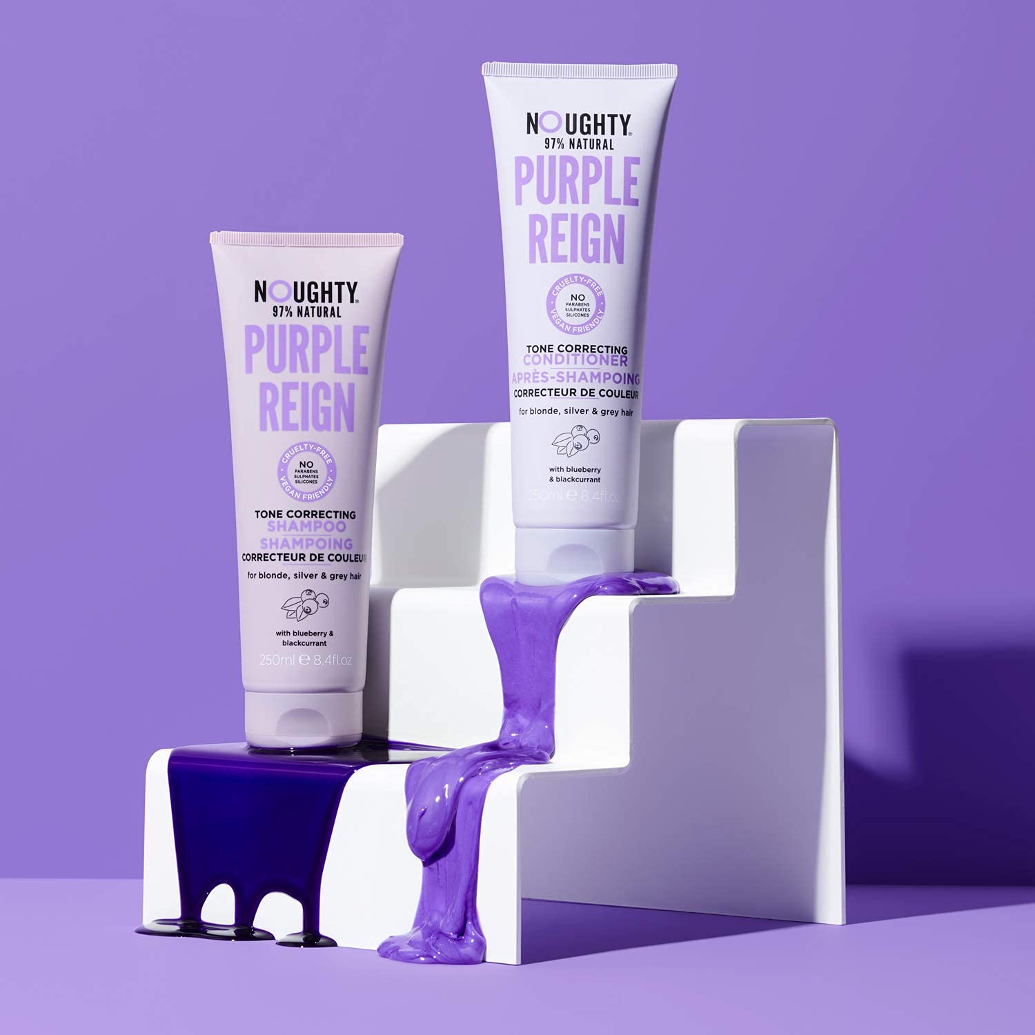 Noughty Blonde Correcting Shampoo for Blonde, Brassy, Highlighted, Silver and Grey Hair, Vegan-Frien