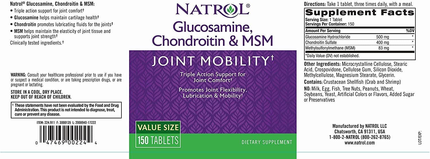 Natrol Glucosamine/Chondrtn Msm 150 Tab5