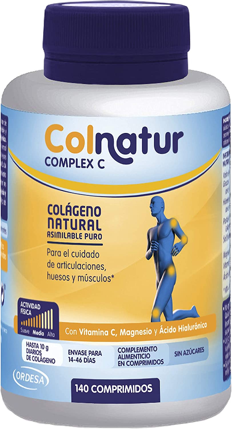 COLNATUR Complex C Natural Collagen 140 Tablets + Sport Hydrolyzed Collagen Lemon Flavor 360g Powder
