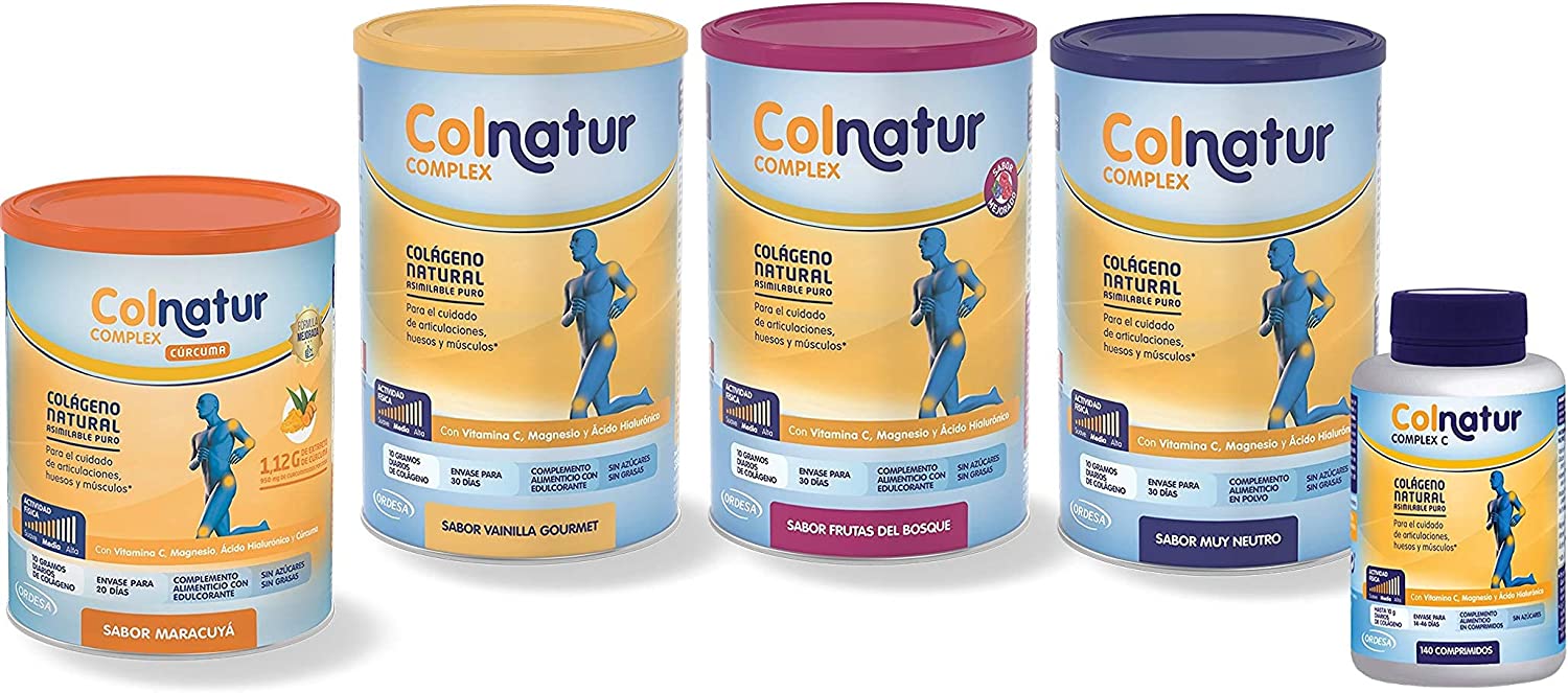 COLNATUR Complex C Natural Collagen 140 Tablets + Sport Hydrolyzed Collagen Lemon Flavor 360g Powder