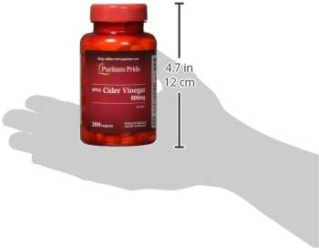 Puritans Pride Apple Cider Vinegar 600 mg Tablets, 200 Count