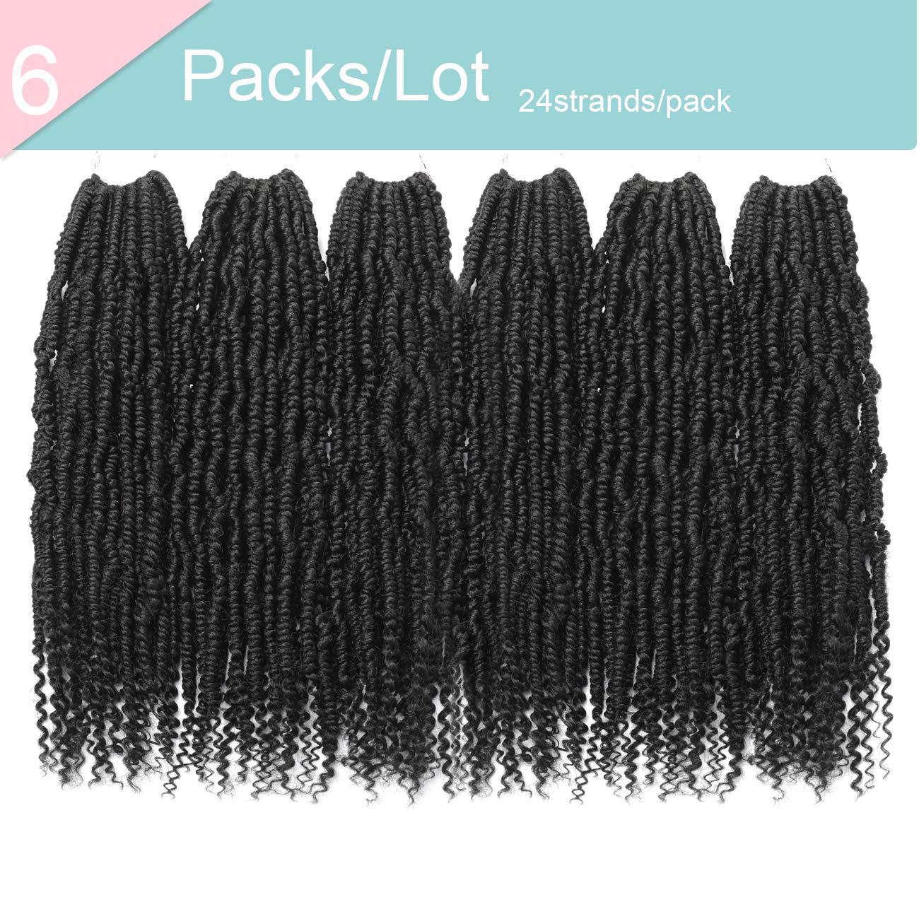 Bomb Twist Crochet Hair 6 Packs 14inch Passion Twist Hair Spring Twist Hair Mini Passion Twist Hair 