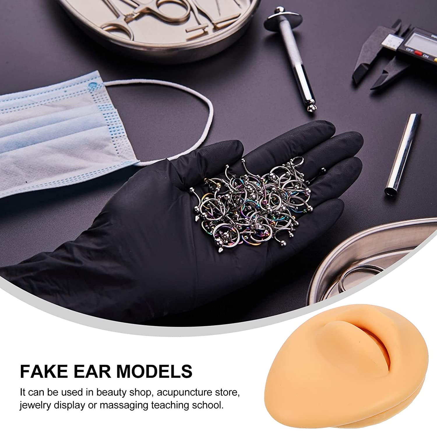 DOITOOL Soft Silicone Flexible Model Piercing Practice Model Body Part Acupuncture Model Human Silic