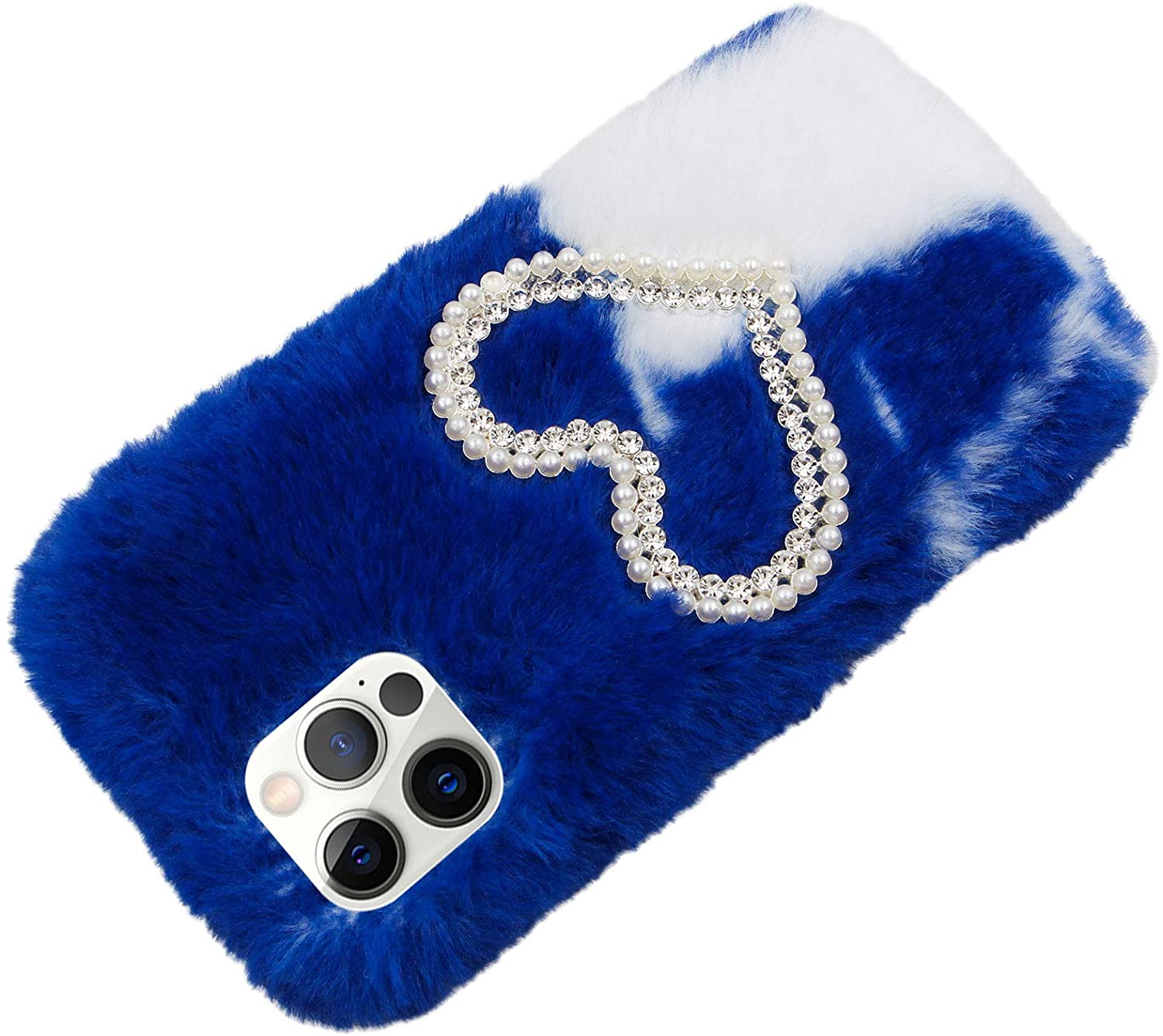 Herzzer Chic Winter Warm Plush Furry Cover for iPhone SE/iPhone 5/5s,Cute Color Block Rabbit Fluffy