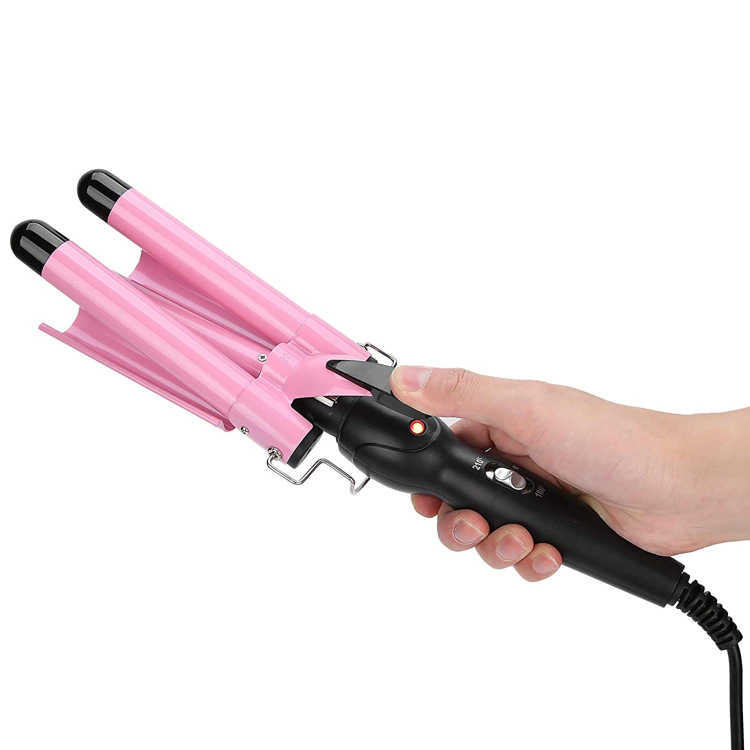 Electric Hair Waver, Hair Curling Iron Wand 3 Barrel Curling Iron Wand Adjustable Hair Curler Waver 