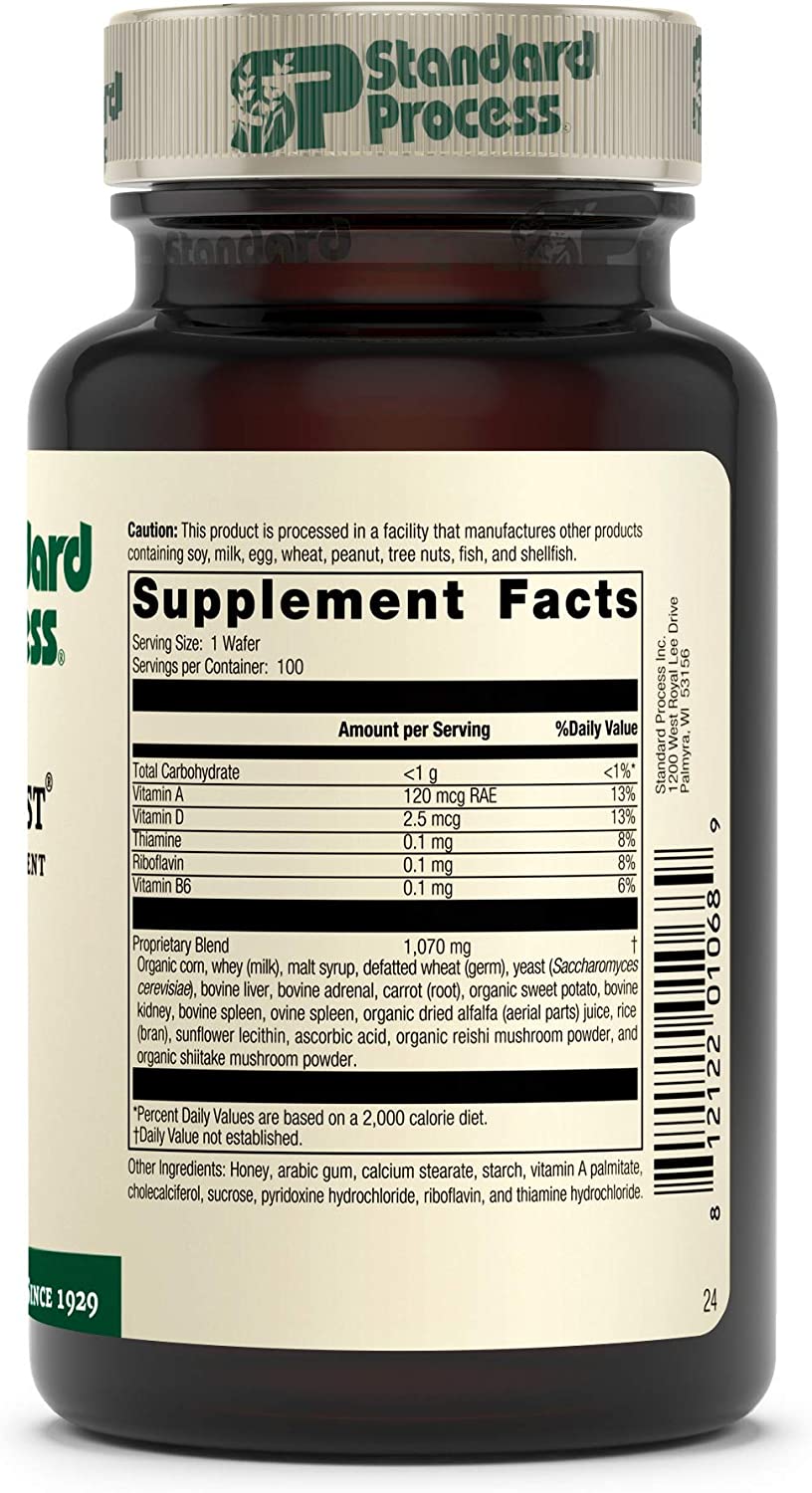 Standard Process Cyro-Yeast - Whole Food Wellbeing and Digestive Health Formula with Shiitake, Rice 