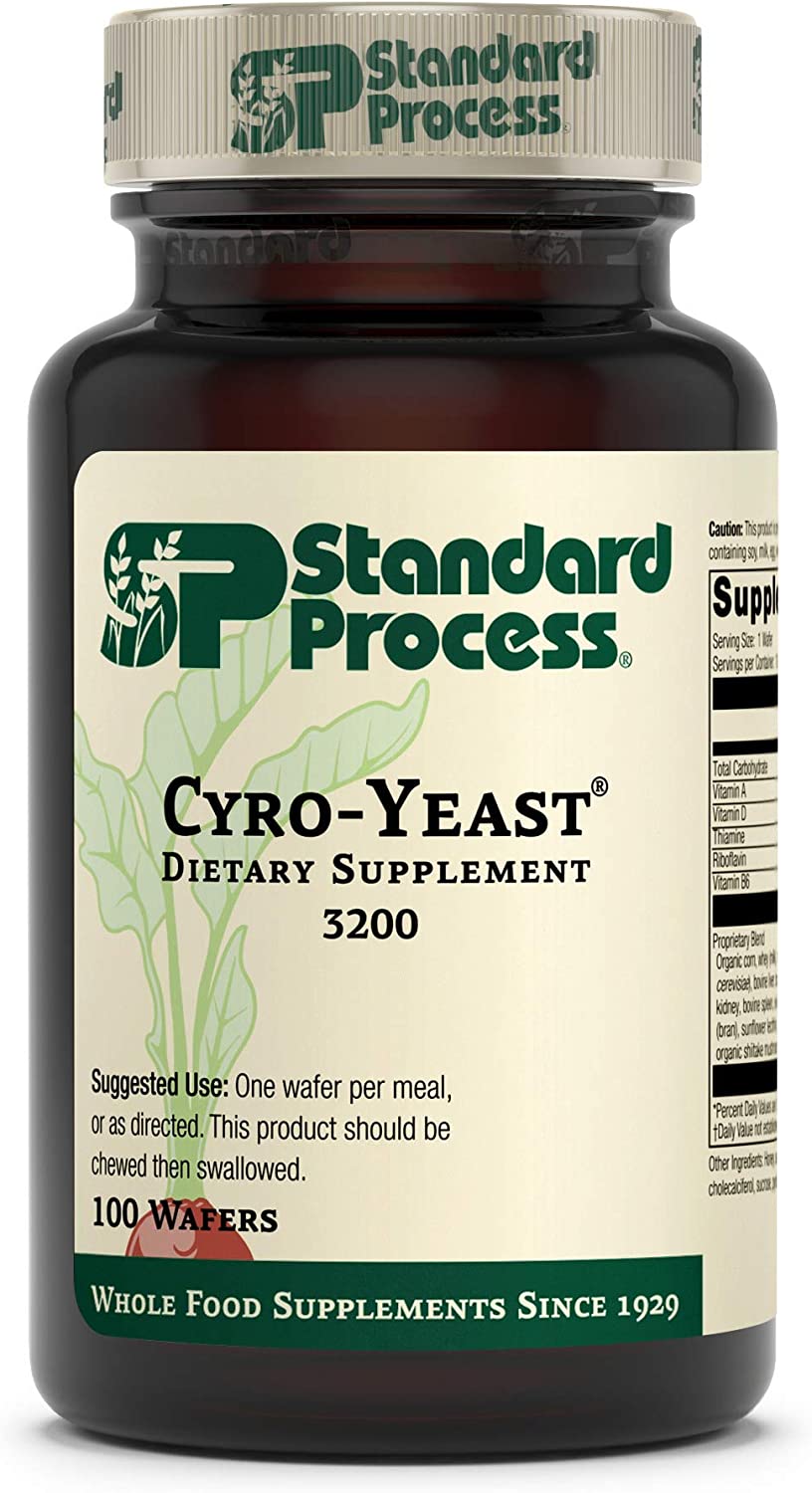 Standard Process Cyro-Yeast - Whole Food Wellbeing and Digestive Health Formula with Shiitake, Rice 