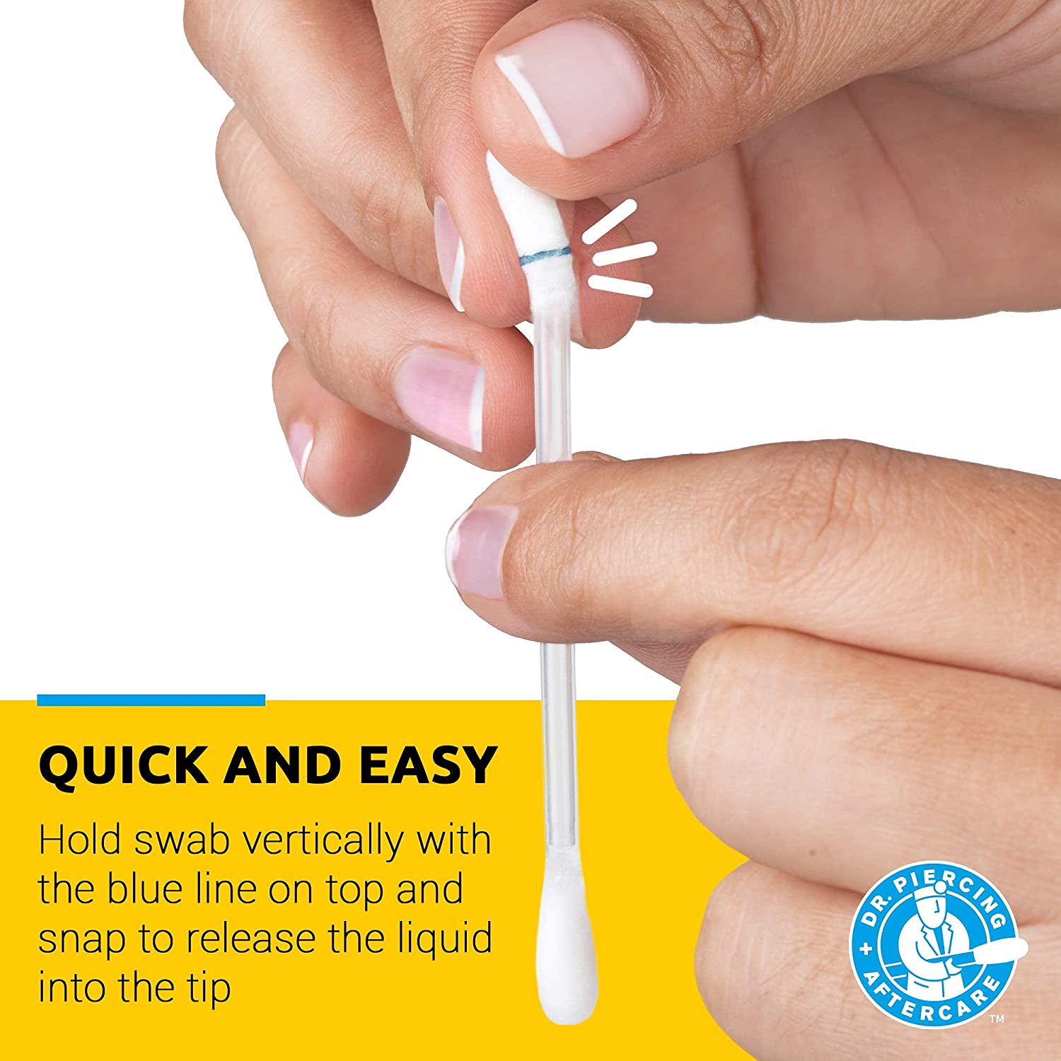 Dr. Piercing Aftercare - 36 Medicated Swabs Treat Ear, Nose, Belly, and Body Piercings - Each Swab C