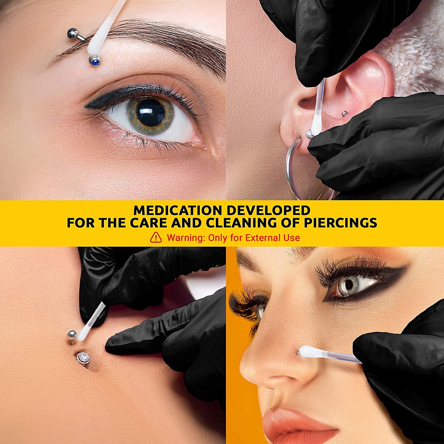 Dr. Piercing Aftercare - 36 Medicated Swabs Treat Ear, Nose, Belly, and Body Piercings - Each Swab C