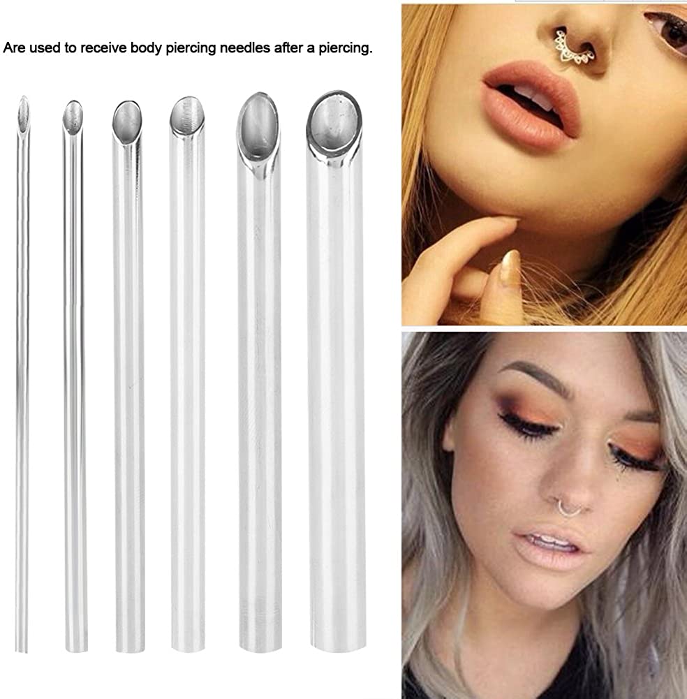 Stainless Steel Piercing Receiver with Receiving Tube Body, Holding Piercing Tool for Jewelry and Ea