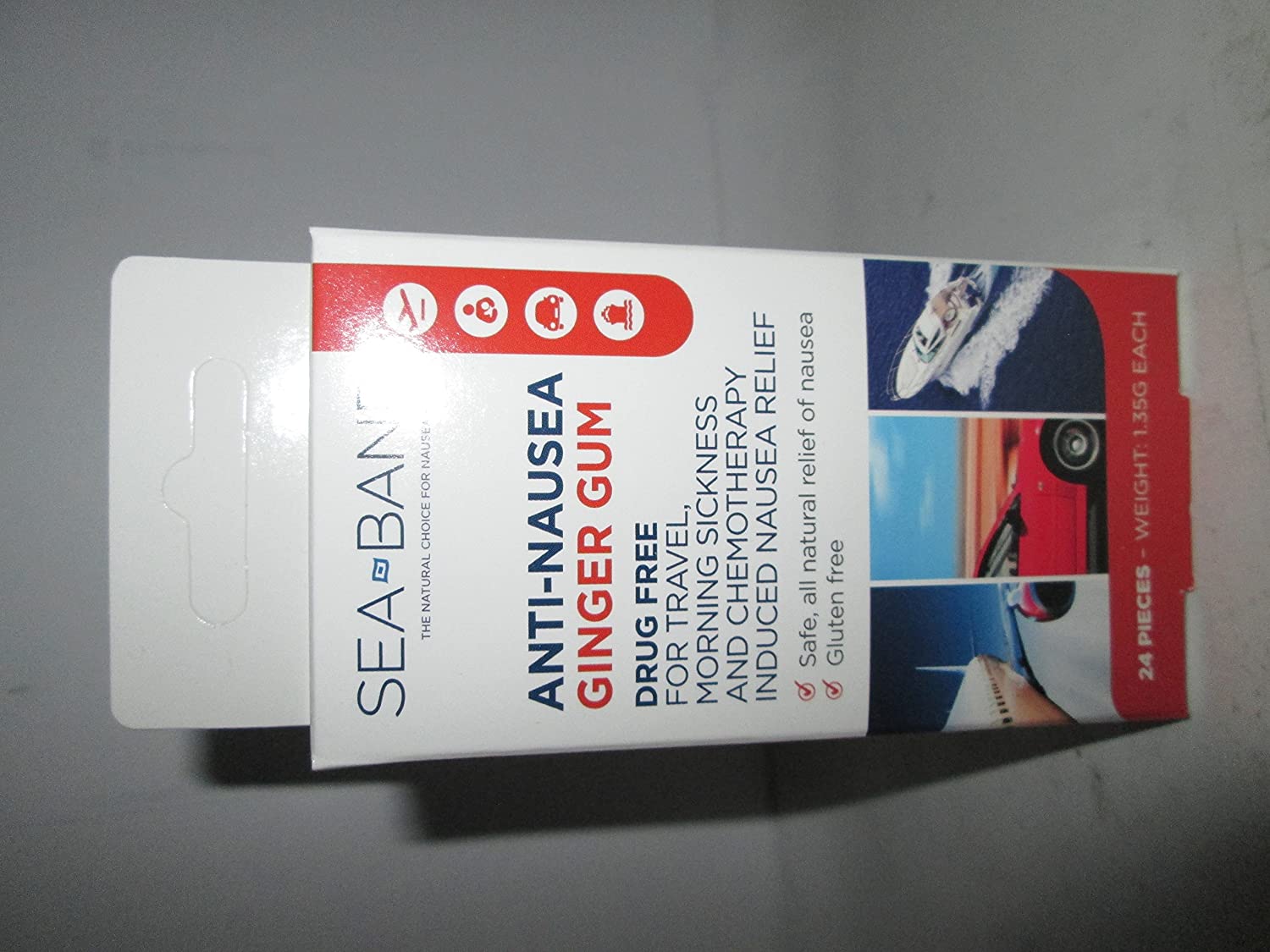 SeaBand AntiNausea Ginger Gum 24 (2 Pack)