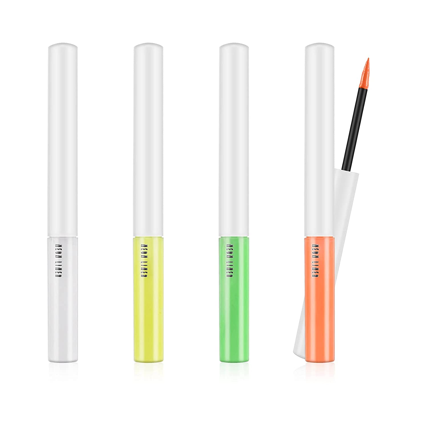KYDA 4 Colors Neon Eyeliner Set, Matte Liquid Eyeliner Luminous Neon Eyeliner UV Glow Waterproof Eye