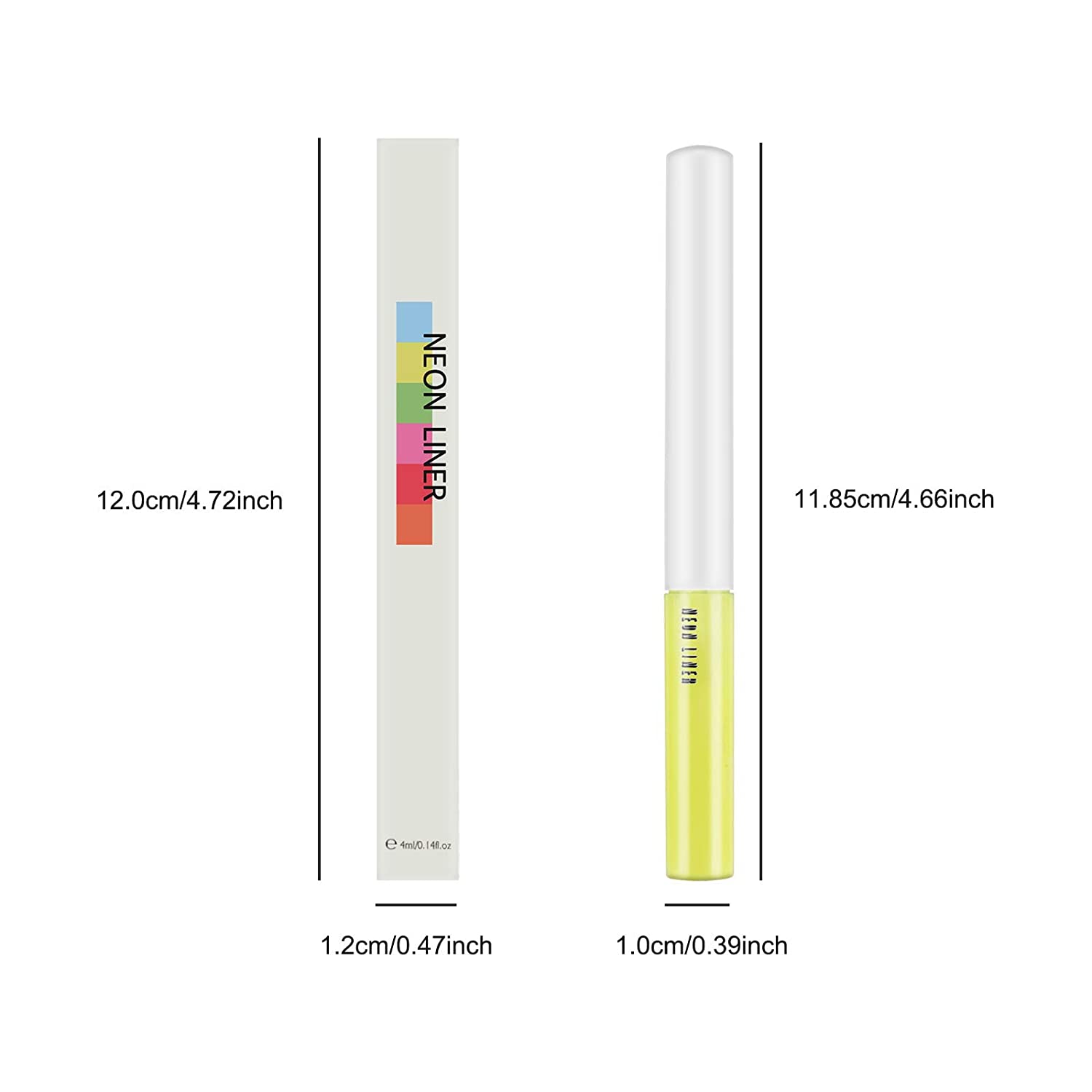 KYDA 4 Colors Neon Eyeliner Set, Matte Liquid Eyeliner Luminous Neon Eyeliner UV Glow Waterproof Eye