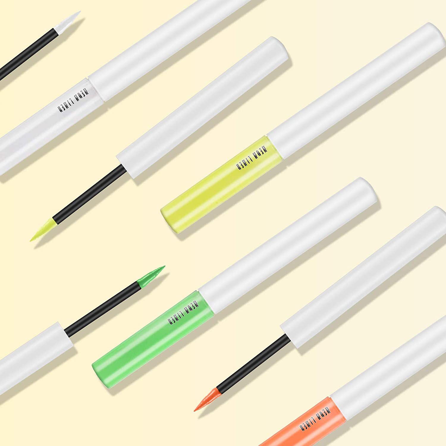 KYDA 4 Colors Neon Eyeliner Set, Matte Liquid Eyeliner Luminous Neon Eyeliner UV Glow Waterproof Eye